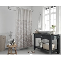Zethome Jackline Banyo Duş Perdesi 4247 Kahve Tek Kanat 1X180X200 Gri