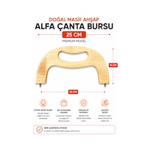 Vollen Yarn Alfa Model, Tutma Detaylı , Doğal Masif Ahşap Çanta Bursu ,naturel Krem