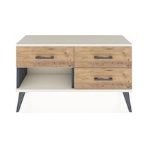 Arges Şifonyer 3 Çekmeceli 88x30x48 Antrasit-aytaşı/çam Aytaşı/çam