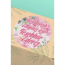 Çiçekli Teşekkür Ederiz Sticker 3x3cm St2358 Çok Renkli