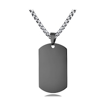 Chavin Büyük Parlak Siyah Dogtag Asker Künyesi Çelik Kolye Ds68Sy (478258024)