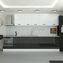 300 Cm Mutfak Dolabı Mdf Kapak Tezgah Dahil Yrkn320 99 Siyah