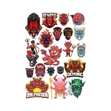 Şeytan Sticker Set 16 16 Parça Telefon, Tablet, Defter, Laptop Sticker