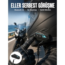 Kask Kulaklığı Motosiklet Intercom Interkom Dinleme Konuşma Özellikli Su Geçirmez 63347568