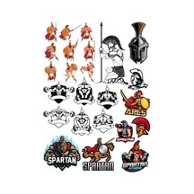 Spartan Savaşçı Sticker Set-2 15 Parça Telefon, Tablet, Defter, Laptop Sticker