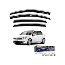Vw Golf 6 2009-2013 Kromlu Cam Rüzgarlığı Niken 4'lü Set