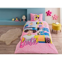 Barbie Bright Standart Pamuk Nevresim Takımı, Pembe, Tek Kişilik Çok renkli