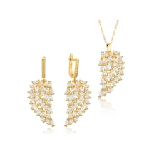 Gümüş Gold Melek Kanadı Kadın Set Gümüş