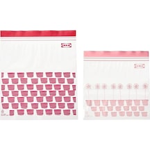 Kilitlenebilir Buzdolabı Poşeti, Kırmızı-pembe, 2,5 Lt Ve 1,2 Lt, 50 Adet
