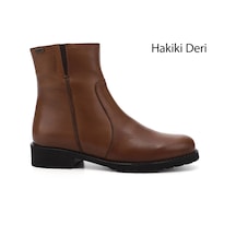 Gönderi(R) Gönderi R Taba Antik Fermuarlı Kauçuk Taban Hakiki Deri Bot Taba