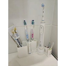 Diş Fırçalık Organizer Oral-b Ve Manuel Fırçalar-diş Macunu İçin Beyaz