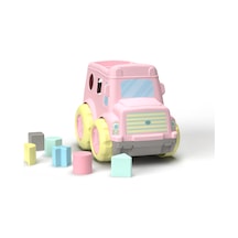 Bultak Otobüs Şekil Eşleştirme Oyuncağı 1 Yaş+ Montessori Eğitim Seti Pembe