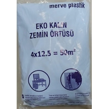Kalite Kalın Etli Boya Örtü Zemin Brandası Eşya Koruma Naylonu 50 M2 4 X 12,5 Mt
