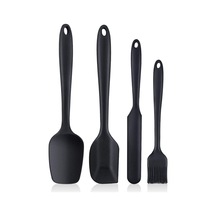 4 Parça Büyük Boy Silikon Yumurta Fırçası Kaşık Bıçak Spatula Seti Isıya Dayanıklı