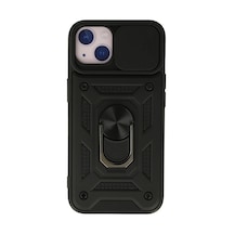 Newface - 946 - Apple İphone 15 Kılıf Pars Lens Yüzüklü Silikon - Edntrend - - Siyah Sıyah
