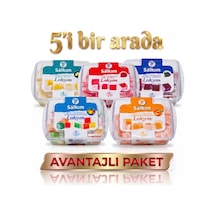 Çifte Kavrulmuş Karışık Lokum Seti Mandalina, Karadut, Gül, Damla Sakız, Meyveli