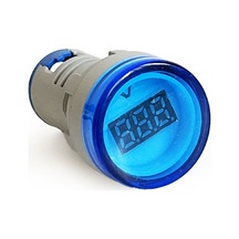 Mini Dijital Voltmetre 22mm Ac 60-500v Led Mavi Işık