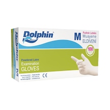 Dolphin Lateks Muayene Eldiveni Pudralı 100 Adet Beyaz M 2'li Ekonomik Paket - 2 Adet Tarı