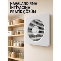 150 Mm Dekoratif Aspiratör 20,8 X 20,8 Cm 20 W 320 M³/h Duvar Ve Tavan Tipi Havalandırma Fanı - Lisinya