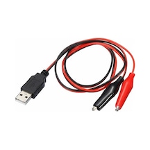 Pm-28657 Usb Erkek - Küçük Krokodil Uçlu 5v 2a Test Kablosu 60 Cm