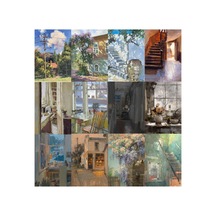 Cottagecore Yağlıboya Sanat Art Fransız Poster Seti-12 Adet A5