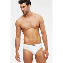 Kom Erkek Siyah Ariel Silip Spor Kesim Slip Külot 2'li Paket Beyaz