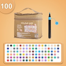 Çok Renkli Akrilik Marker Boya Kalem Seti - Çantalı 100renkli