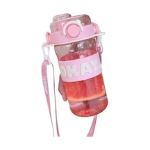 Büyük Kapasiteli Basit Ve Kullanışlı Çocuk Pipetli Bardak Djcv96 Açık Pembe