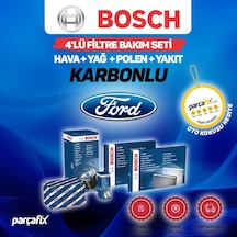 Ford Focus 1.6 Tdcı Bosch  4'Lü Filtre Seti E5 2011-2015 Karbonlu