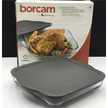 Paşabahçe 59024 Borcam Gri Kapaklı Fırın Tepsisi 28x28cm