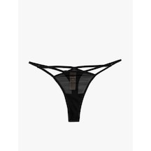 Koton Transparan Tül String Külot Siyah 5slk30028mk Siyah