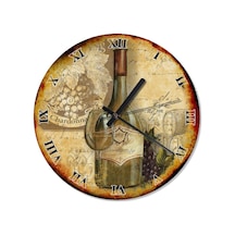 Antik Dünya Haritası Sessiz Duvar Saati (417973405) Çok Renkli