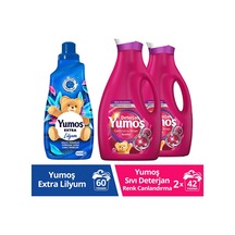 Yumoş Extra Lilyum Konsantre Yumuşatıcı 1440 Ml Renkli Giysiler I 3'lü Set