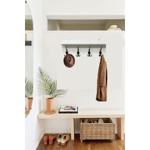 Beyaz Duvar Elbise Askısı Beyaz