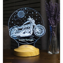 Chopper Motosiklet, Motor Hayranlarına İsimli Hediye, Motosiklet Hediyesi Kişiye Özel 3 Boyutlu Led Lamba