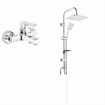 Tema Kare 61011 Banyo Bataryası + Tema 53242 Carismo Tepe Duş Seti
