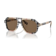 Burberry Junior Ojb 4340 377873 50 Çocuk Geometrik Bej Ekose Desenli Kemik Güneş Gözlüğü