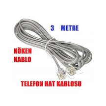 3 Metre Üç Mt Köken Telefon Modem Adsl Vdsl Hat Kablosu