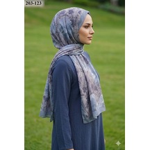Moonscarfs Moonscarf Bambu Kraş Pamuk Şal Mavi 203-123 Çok Renkli