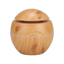 Ahşap Görünümlü Küre Hava Nemlendirici, Led Rgb Işıklı, Ultrasonik Aroma Difüzör, 10 Cm Çok Renkli