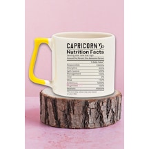 Oğlak Burcu "capricorn Nutrition Facts" Mizahi Arkadaşa Doğum Günü Hediye Sarı Kulplu Kupa Bardak Sarı