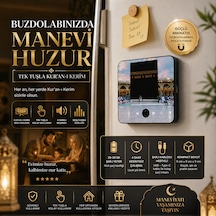 Dijital Kur An-ı Kerim Okuyucu Magnet Manyetik, Şarjlı, 4 Saat Kesintisiz Buzdolabı İçin Manevi Ses Cihazı Siyah