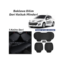 Peugeot 207 2006-2012 Arası Siyah Deri Oto Koltuk Minderi