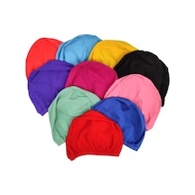 Karışık Renkli 100 Adet Esnek Kumaş Bez Havuz Bonesi Yüzücü Bonesi Mavi