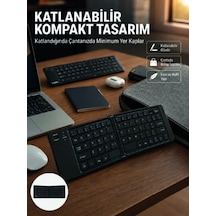 Ers Kablosuz Katlanabilir Bluetooth Klavye Telefon Tablet Bilgisayar Uyumlu
