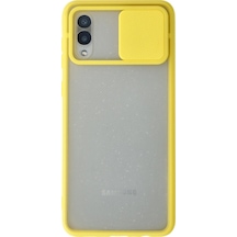 Samsung Galaxy A02 Kılıf Palm Buzlu Kamera Sürgülü Silikon - Sarı
