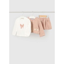 Mayoral Kışlık Kız Bebek Bluz Etek Ceket 3'lü Set Pembe 18 Ay-3 Yaş-2903