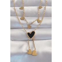 Mey İthalat 316l Çelik Gold Renk Mineli Çoklu Kalp Kolye - Özel Seri Meyeb66bdfa5cfee0ef4329064478 altın