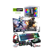 J-Tech Blood i5-3470 16 GB 256 GB SSD R7240 4 GB 24" Curved Free Dos Masaüstü Bilgisayar