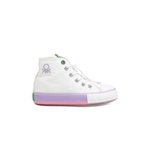 Benetton® | Bn-30651 - 3394 Beyaz Lila - Çocuk Spor Ayakkabı